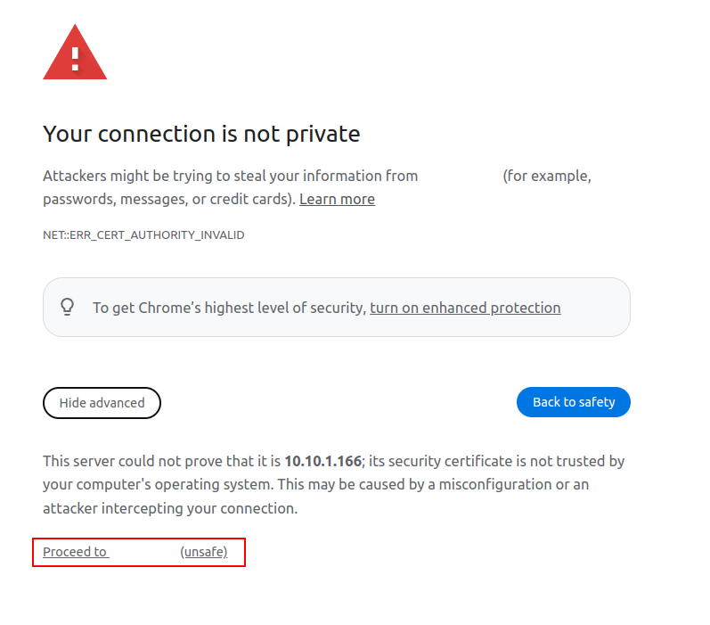 browser warning