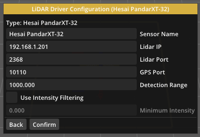 hesai driver config