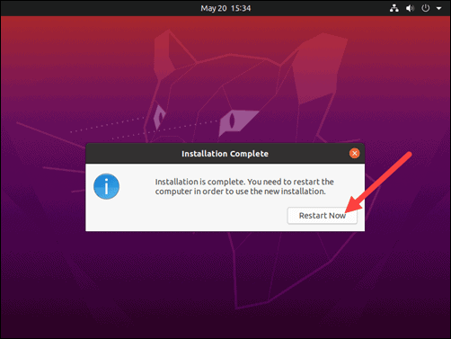 Installation of 20.04 complete