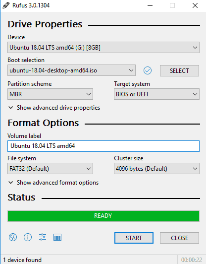 Creating a bootable USB with Rufus
