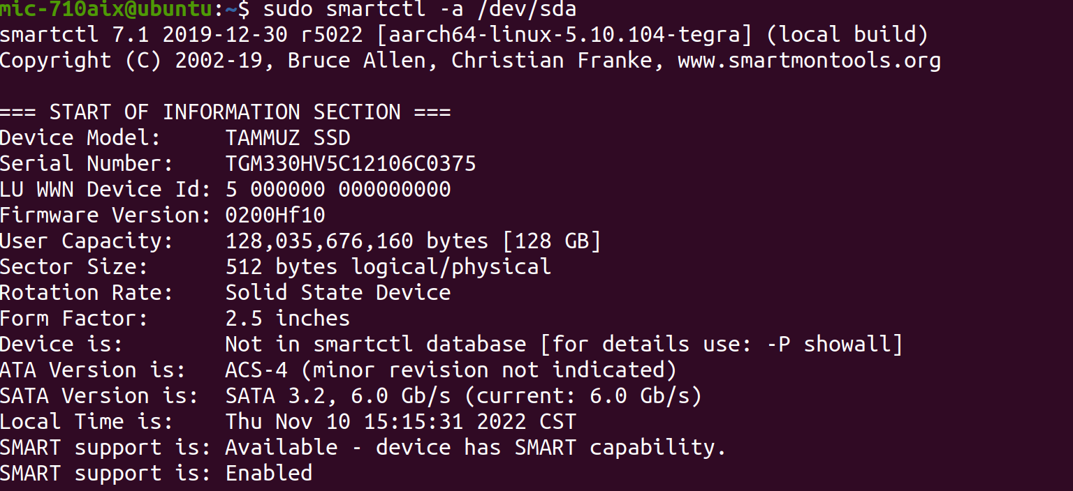 smartctl