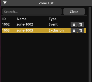 zone list
