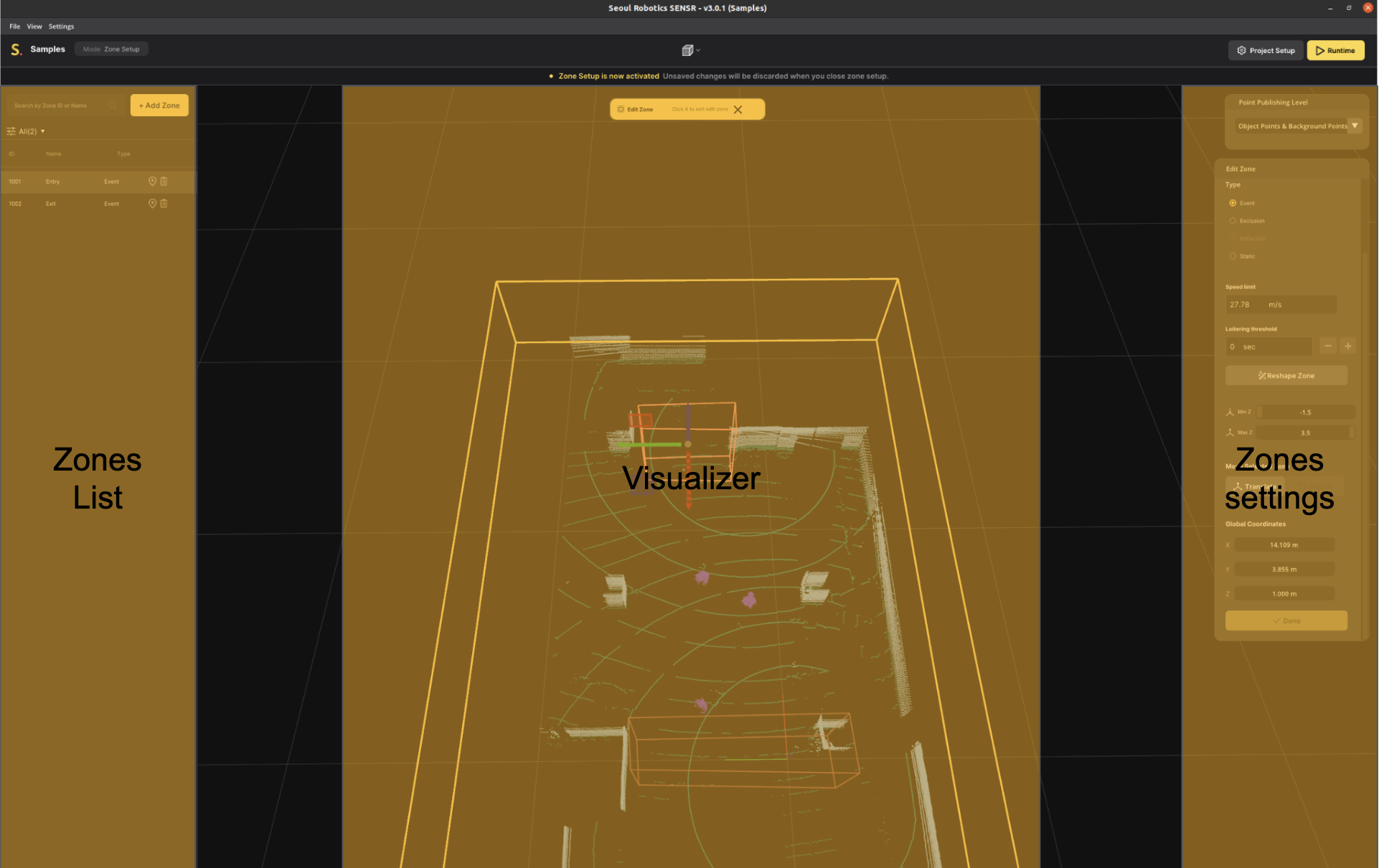 zones screen